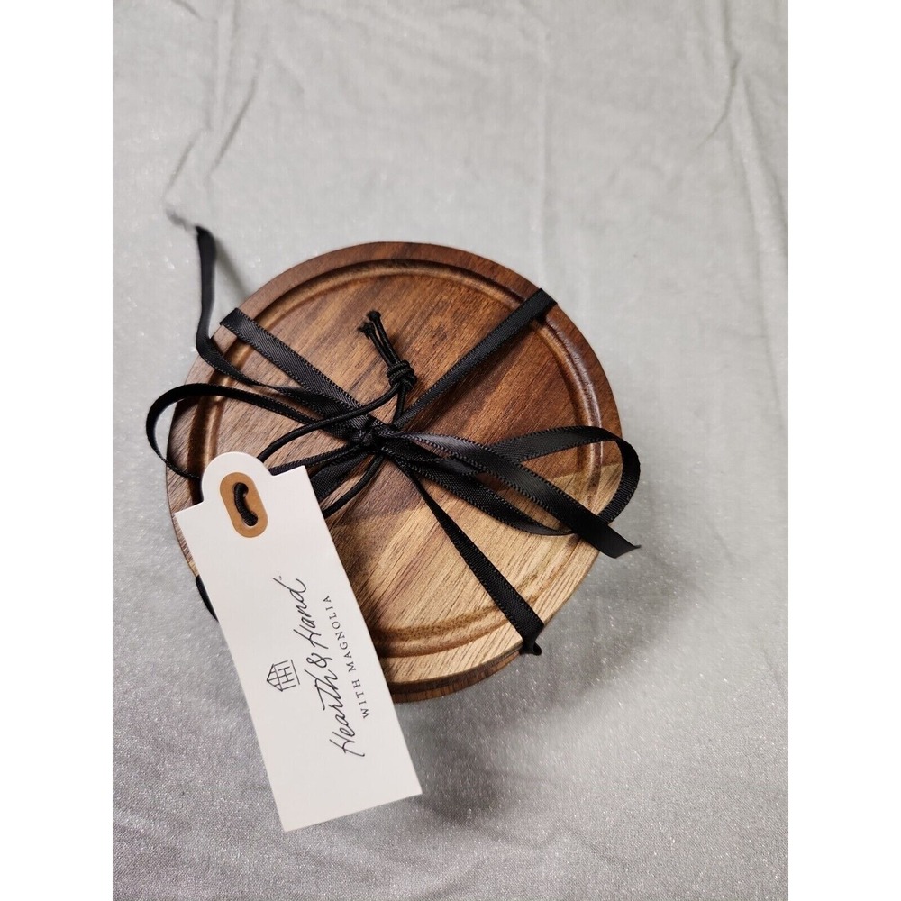 Pack of 4 Acacia Wood Coasters Rustic Farmhouse 3.94 Hearth & Hand W/Magnolia